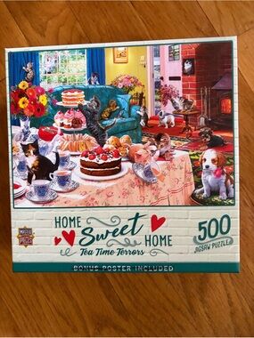 Master Pieces Home Sweet Home Tea Time Terrors 500 Pcs Puzzle No Poster Complete